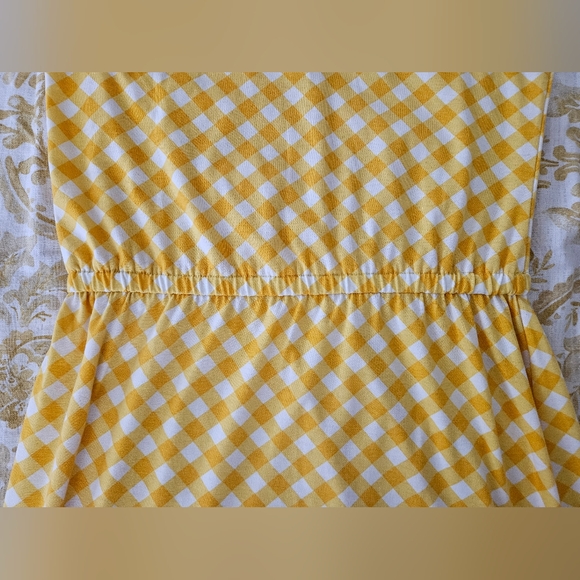 Lularoe Summer Sleeveless Midi Dress White & Yellow Gingham Plaid Size Large - Picture 5 of 11